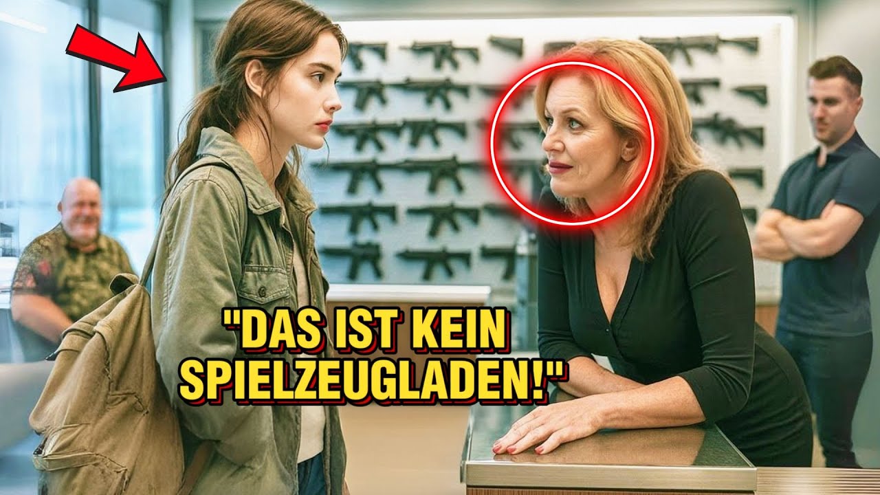 „Sie lachten, als sie den Waffenladen betrat — eine Stunde später standen sie wie erstarrt.“