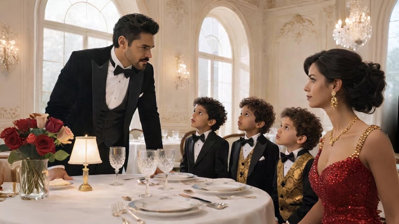 Millonario queda atónito al ver a su exesposa… con trillizos que se parecen exactamente a él