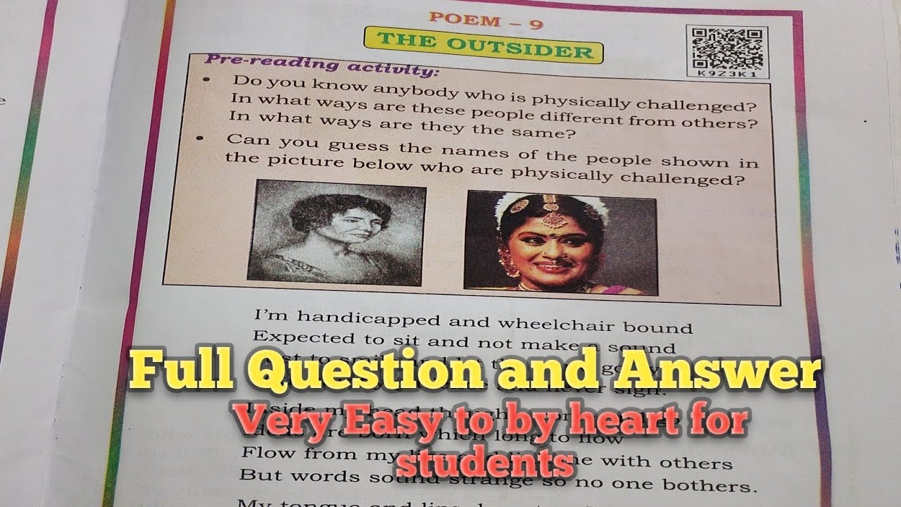 5th standard English poem 9//THE OUTSIDER//full question and answer//Easy to write and by heart 