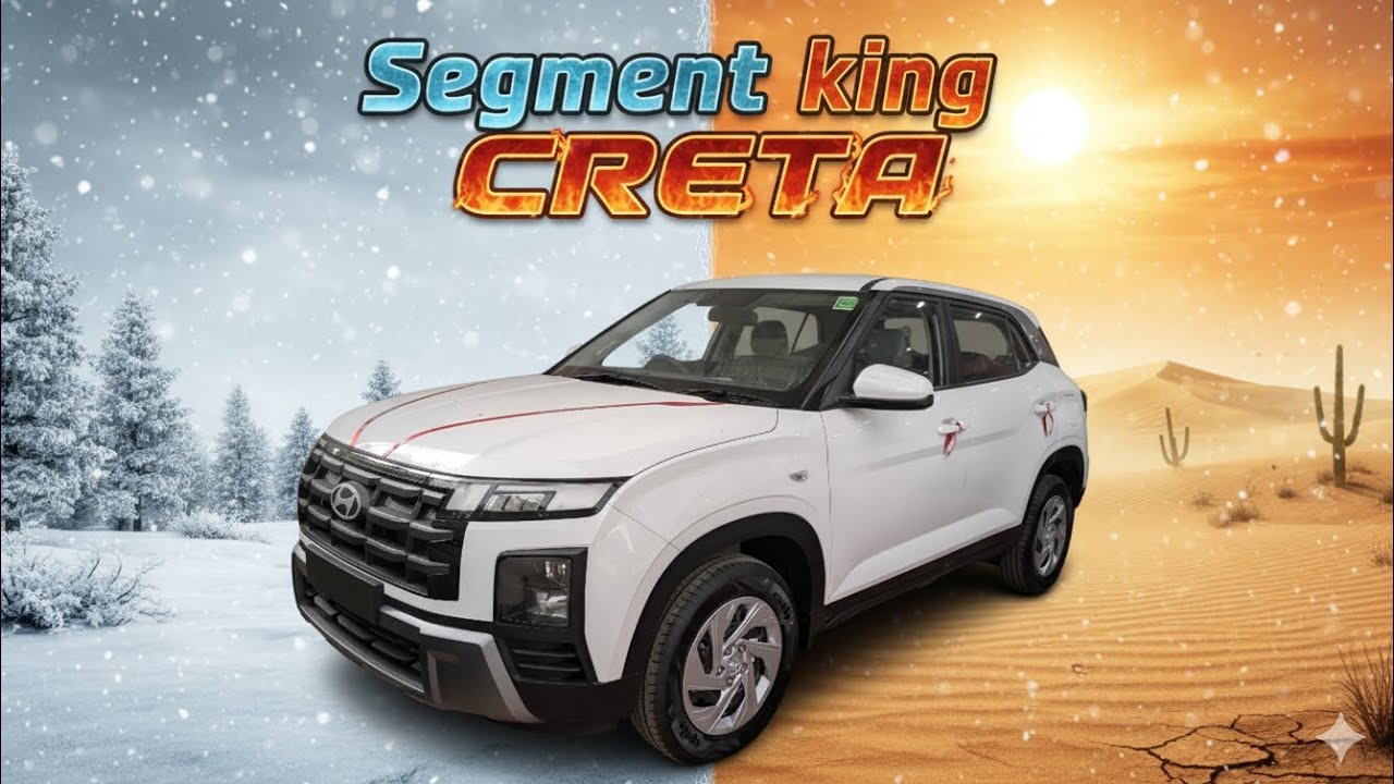 Creta Ex diesel white colour detailed view. 