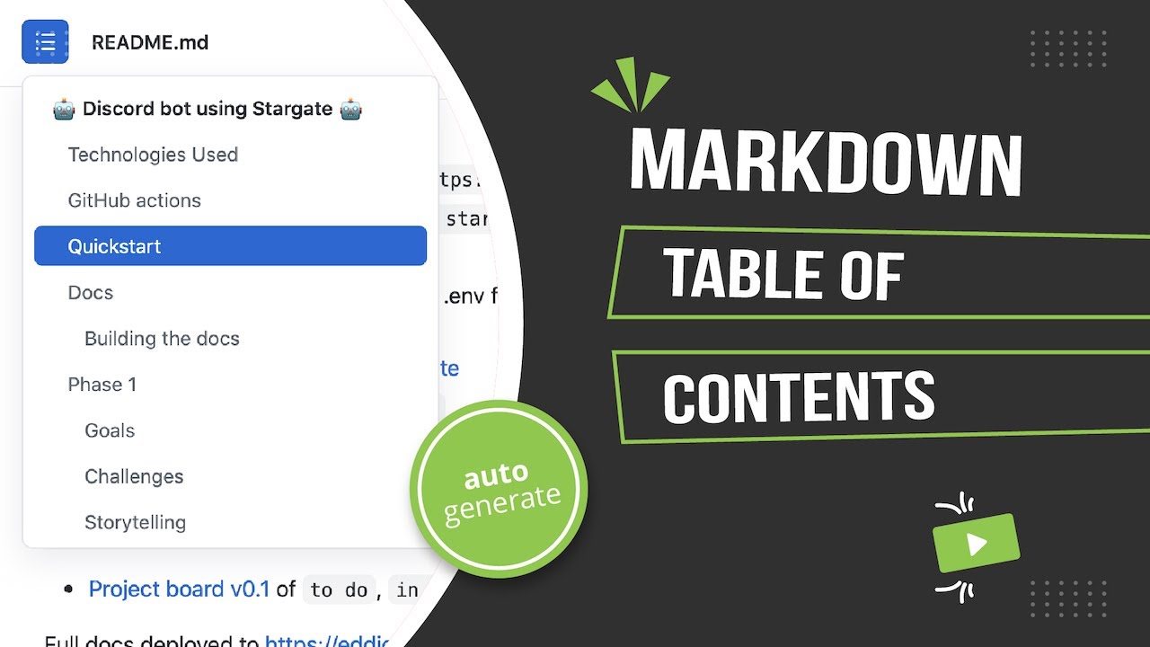 Auto generate table of contents for your repo README file on GitHub #Shorts