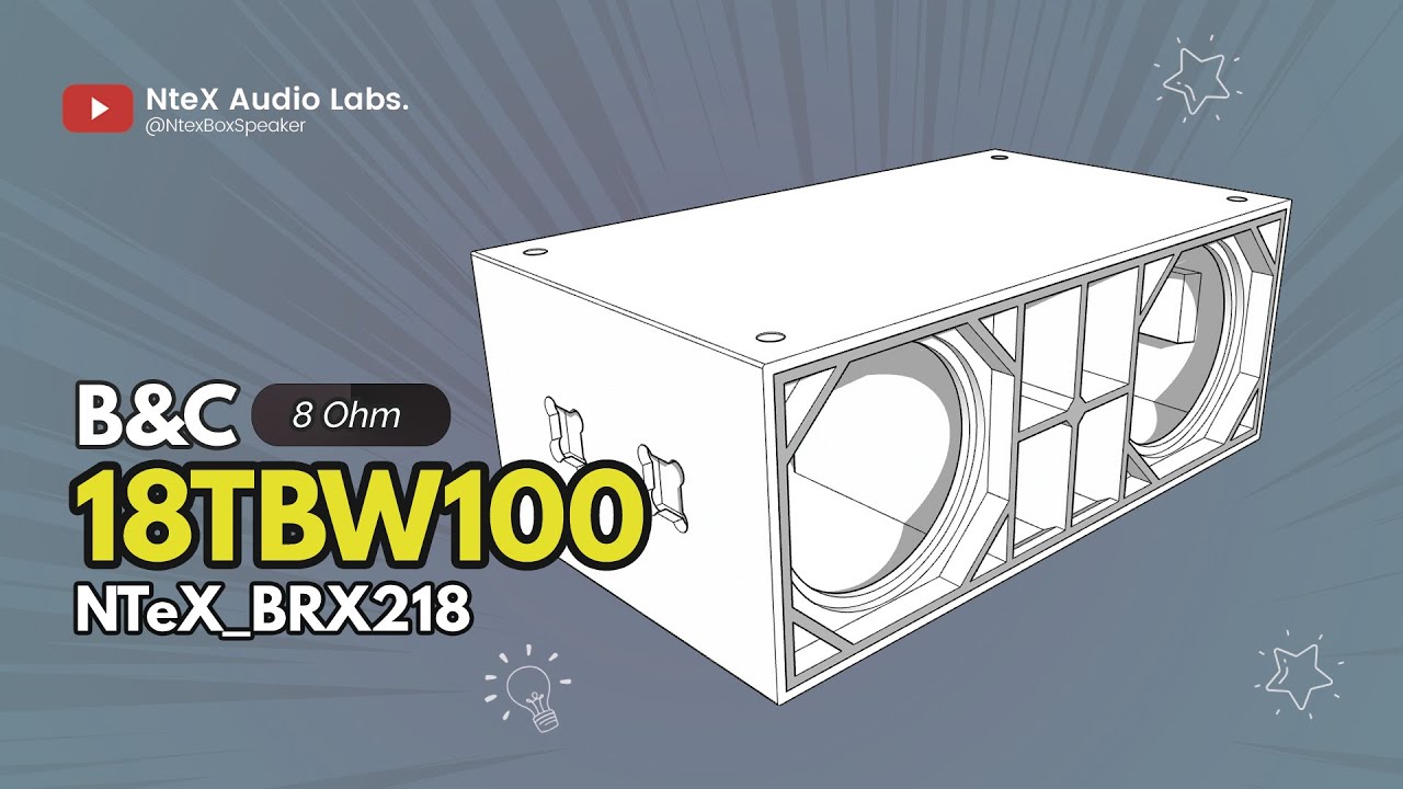0187. Skema Box BassReflex 18 Inci | NTeX_BRX218 - B&C 18TBW100 8 Ohm