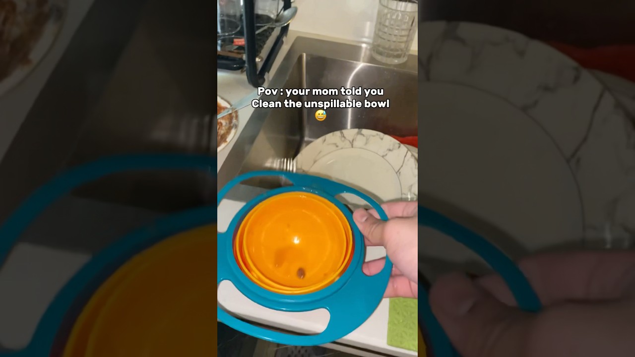 Your mom told you clean the unspillable bowl 🥣 #baby #youtubeshorts
