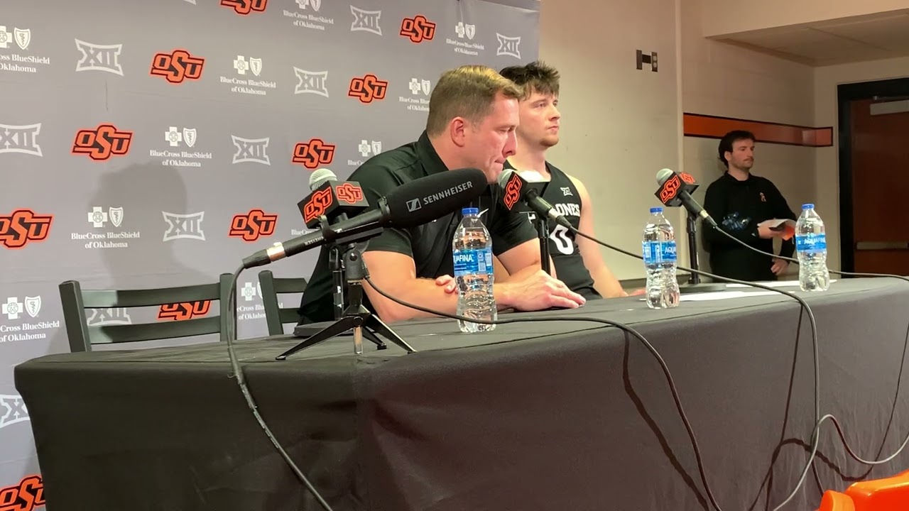 TJ Otzelberger and Nate Heise press conference Oklahoma State | Iowa State basketball | Feb. 25