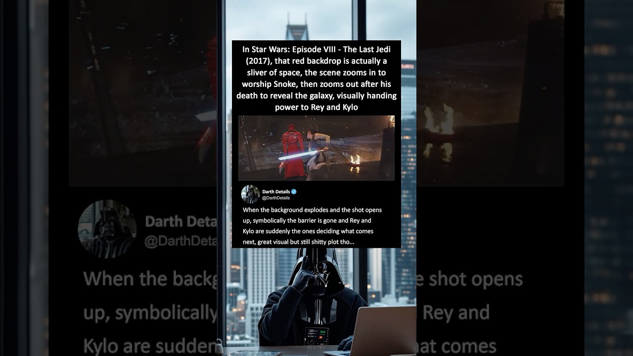 In The Last Jedi (2017), that red backdrop is actually a window of space