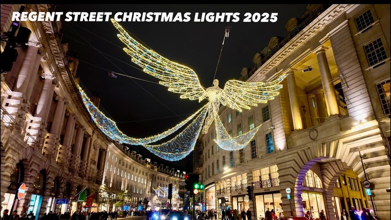 Regent Street Christmas Lights Walking Tour 2025 | London Night Walk  🪽🎄