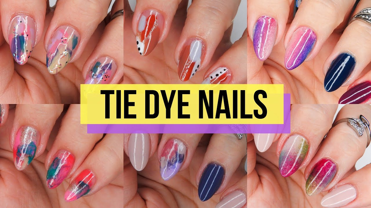 TIE DYE NAILS F&Aacute;CIL | Aprenda a fazer 6 Unhas Tie Dye