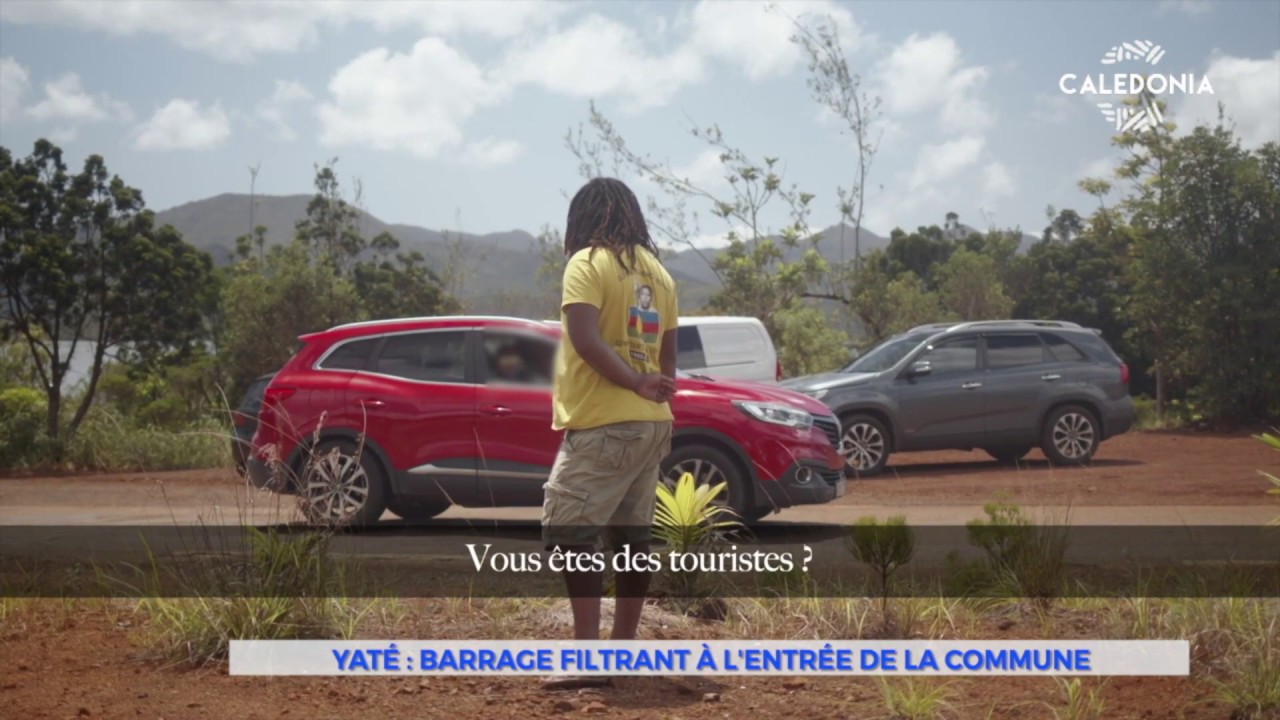 Yaté : barrage filtrant à l'entrée de la commune