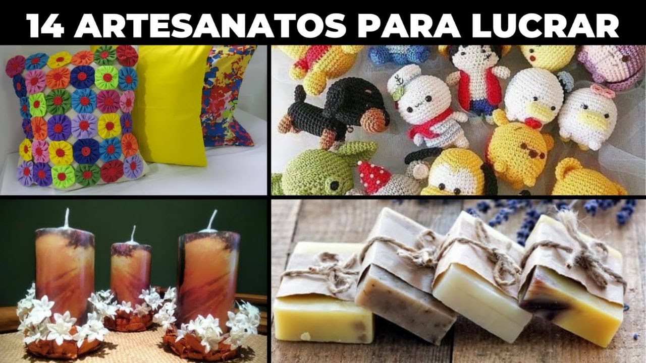 14 IDEIAS PARA GANHAR DINHEIRO COM ARTESANATO- Ideias de renda extra  com artesanato