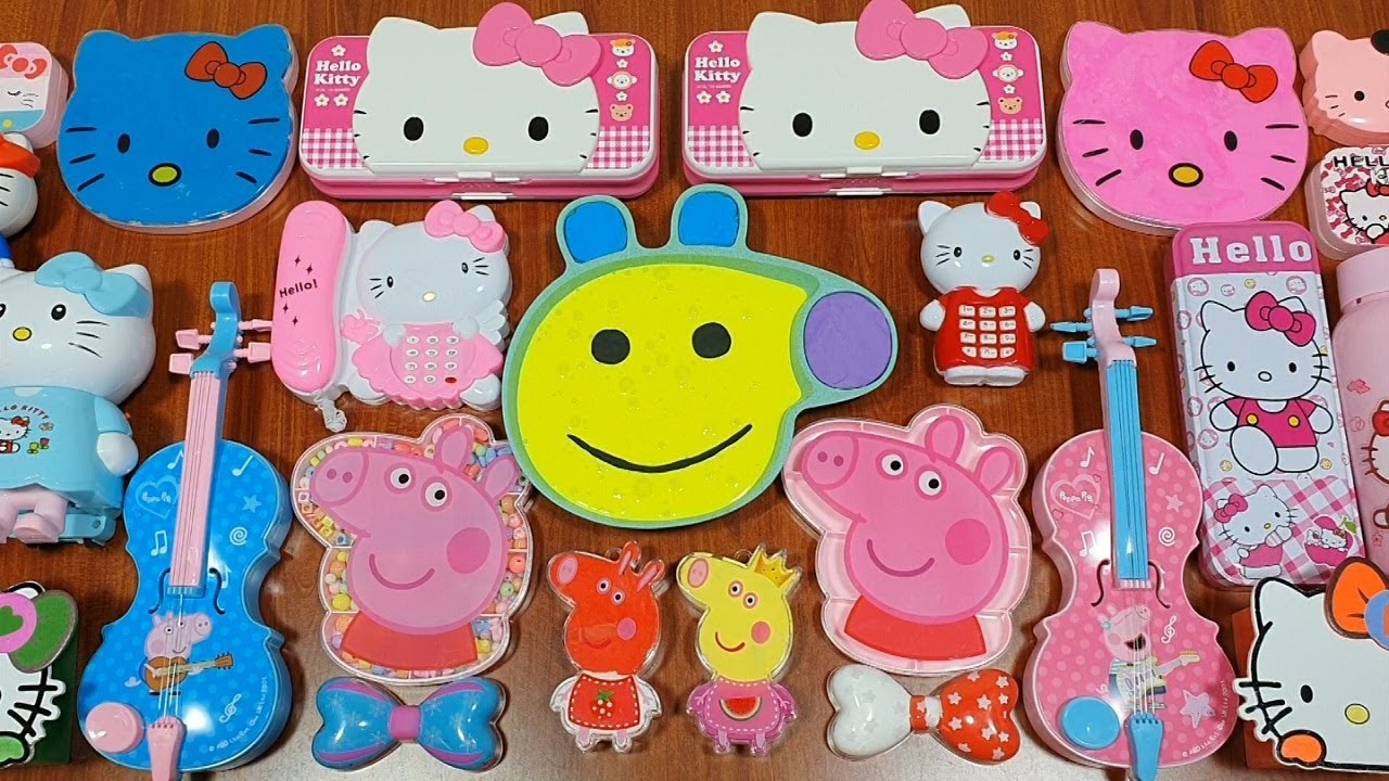 SPECIAL SERIES # PEPPA PIG & HELLO KITTY ! MIXING RANDOM THINGS INTO GLOSSY SLIME ! ALI SLIME