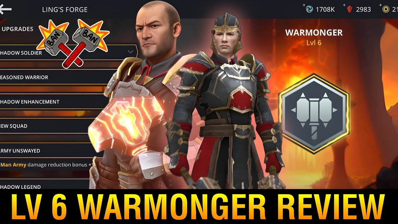 How Powerful Warmonger at Level 6!! Shadow fight 3 warmonger set Review