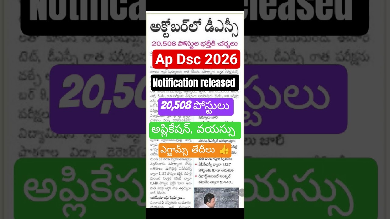 🚨✅Dsc Latest News Today |Ap Dsc LatestUpdates Today |Ap Dsc Notification 2026✅🚨
