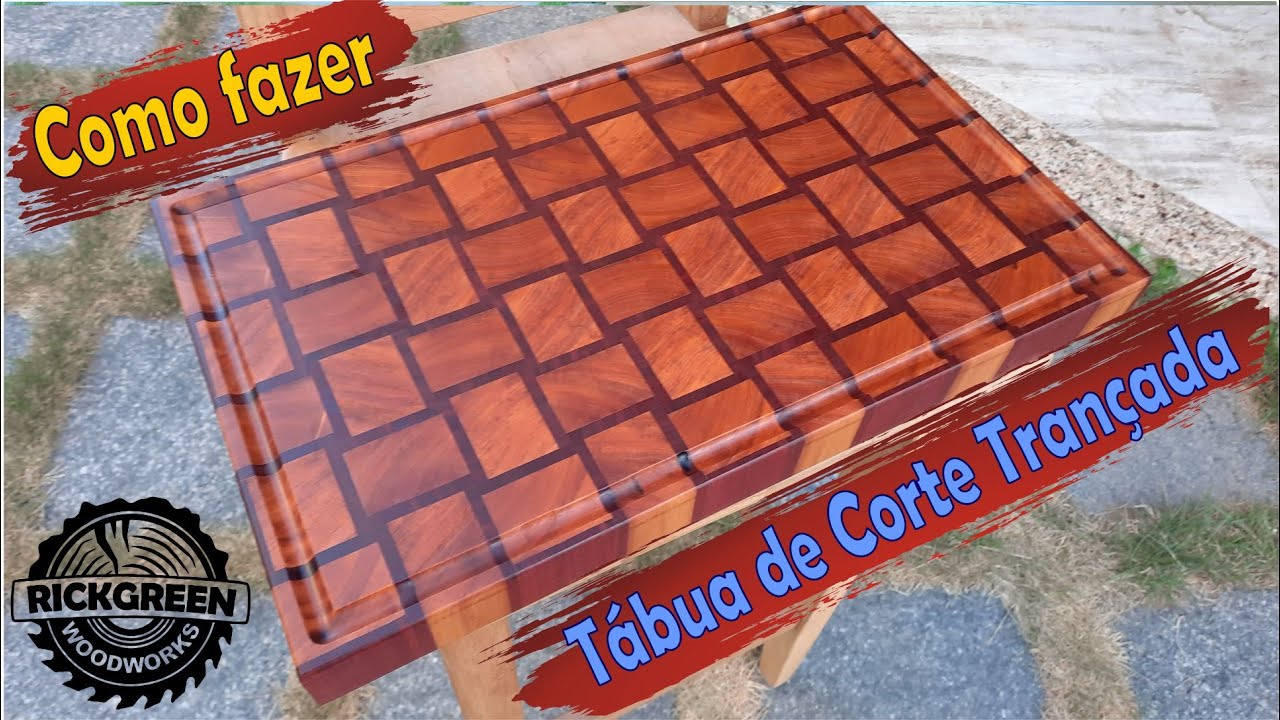 Tábua de Corte Estilo Trançado - Basketweave End Grain Cutting Board