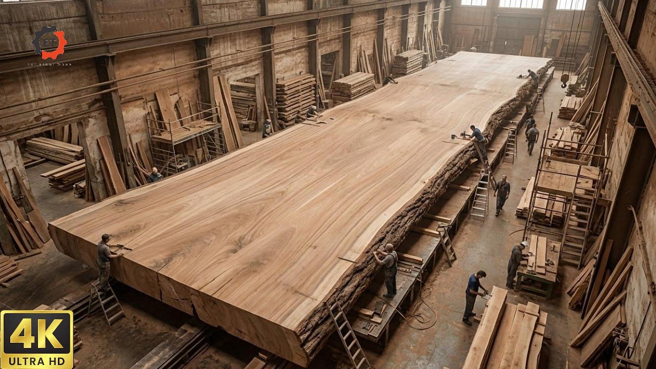 Extreme Sawmill Processing | Giant Logs Turned Into Massive Wood Slabs