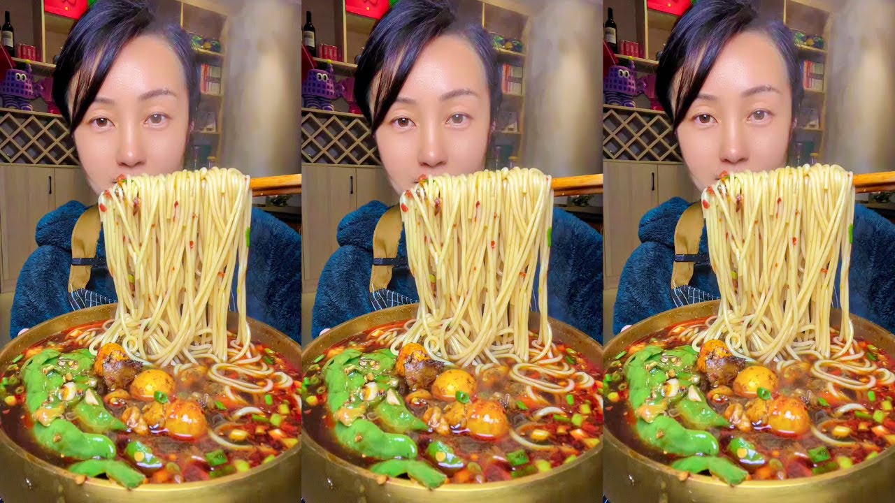 Let’s Eat with Jin Satisfying Eating Spicy Malatang Noodles Soup | Supper So Delicious ASMR