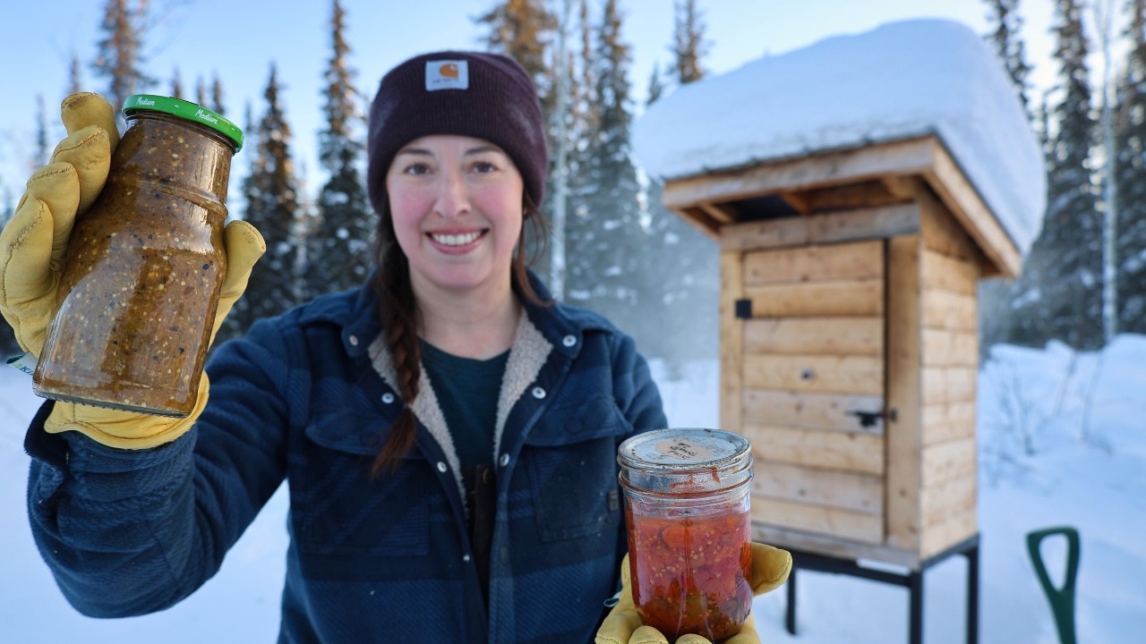 Snowy Days at the Cabin | Cutting in a Forest Trail & Canning Tomatoes