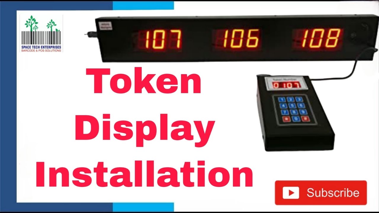 Token display installation Domino's Token Self Service Token Display Management System Hanging