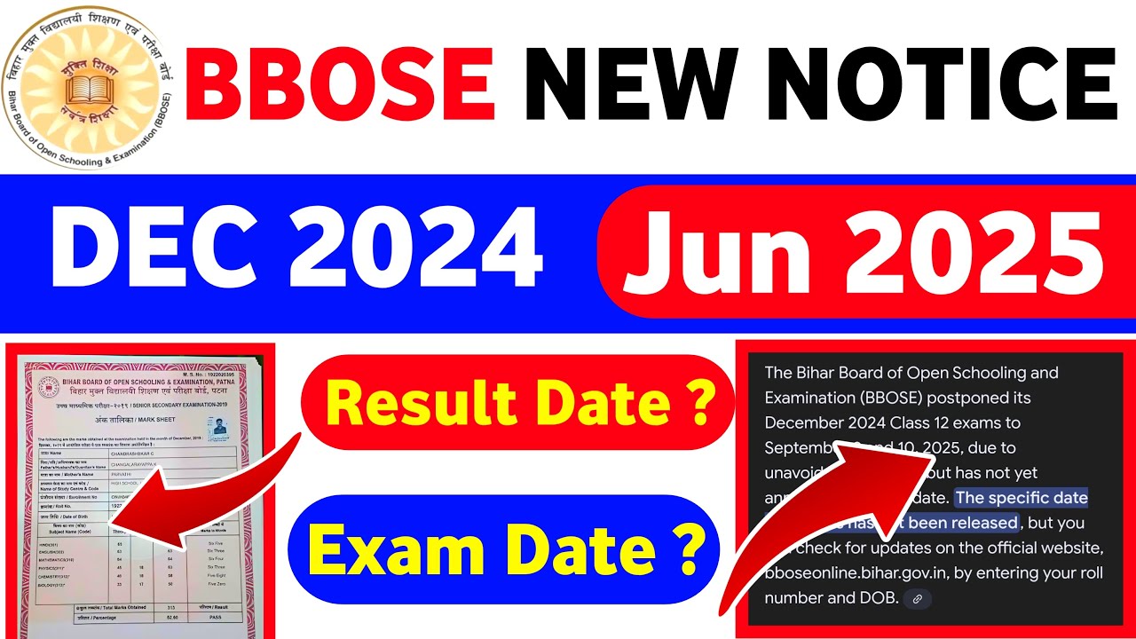 BBOSE TODAY'S NEWS | DEC 2024 RESULT DATE | JUNE 2025 EXAM DATE | आखिरकार कब आएगी DATE ?? |