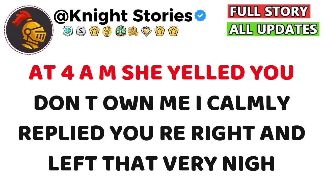 At 4 A M  She Yelled You Don t Own Me  I Calmly Replied You re Right And Left That Very Nigh