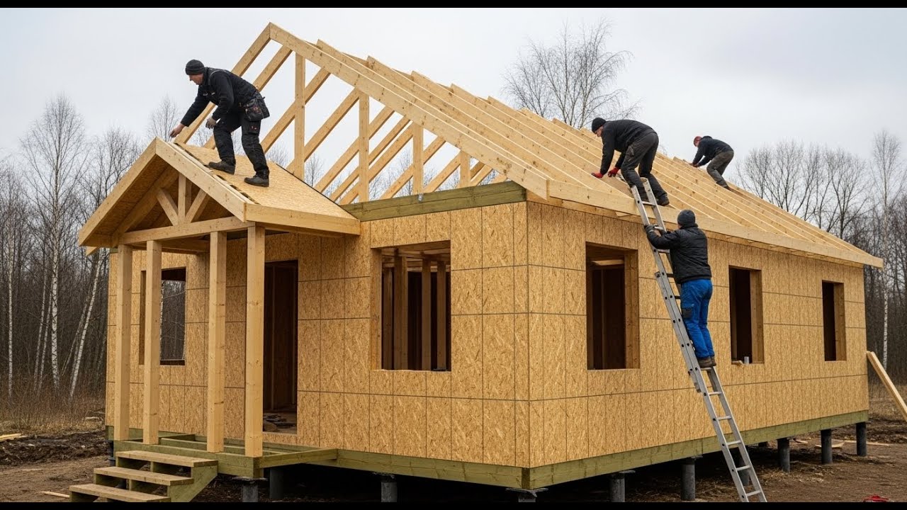 Man Builds Incredible DIY Wood Cabin in the Woods Start to Finish
