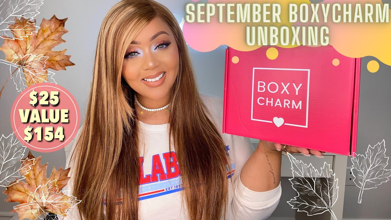 BOXYCHARM SEPTEMBER 2021 $25 BASE UNBOXING & TRY-ON 🤩 || BEAUTY BOX  REVIEW✨ BETTER THAN IPSY?👀
