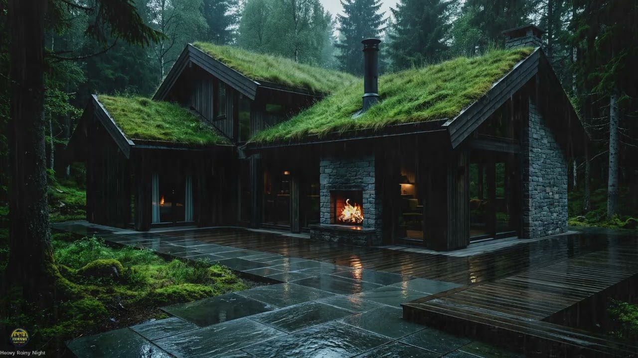 Soothing Heavy Rain Sound in the Evening for a Calm, Cool and Deeply Soothing Rain-Filled Atmosphere