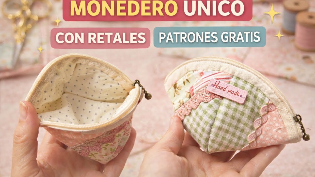 MIni monedero con retales. Moldes gratis.