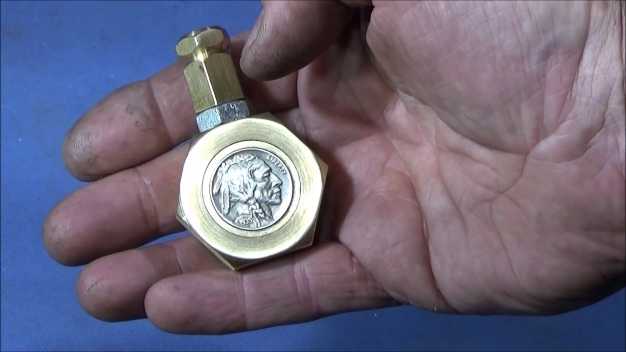 Make A Solid Brass Oil Dipper Bottle With An Inset Coin