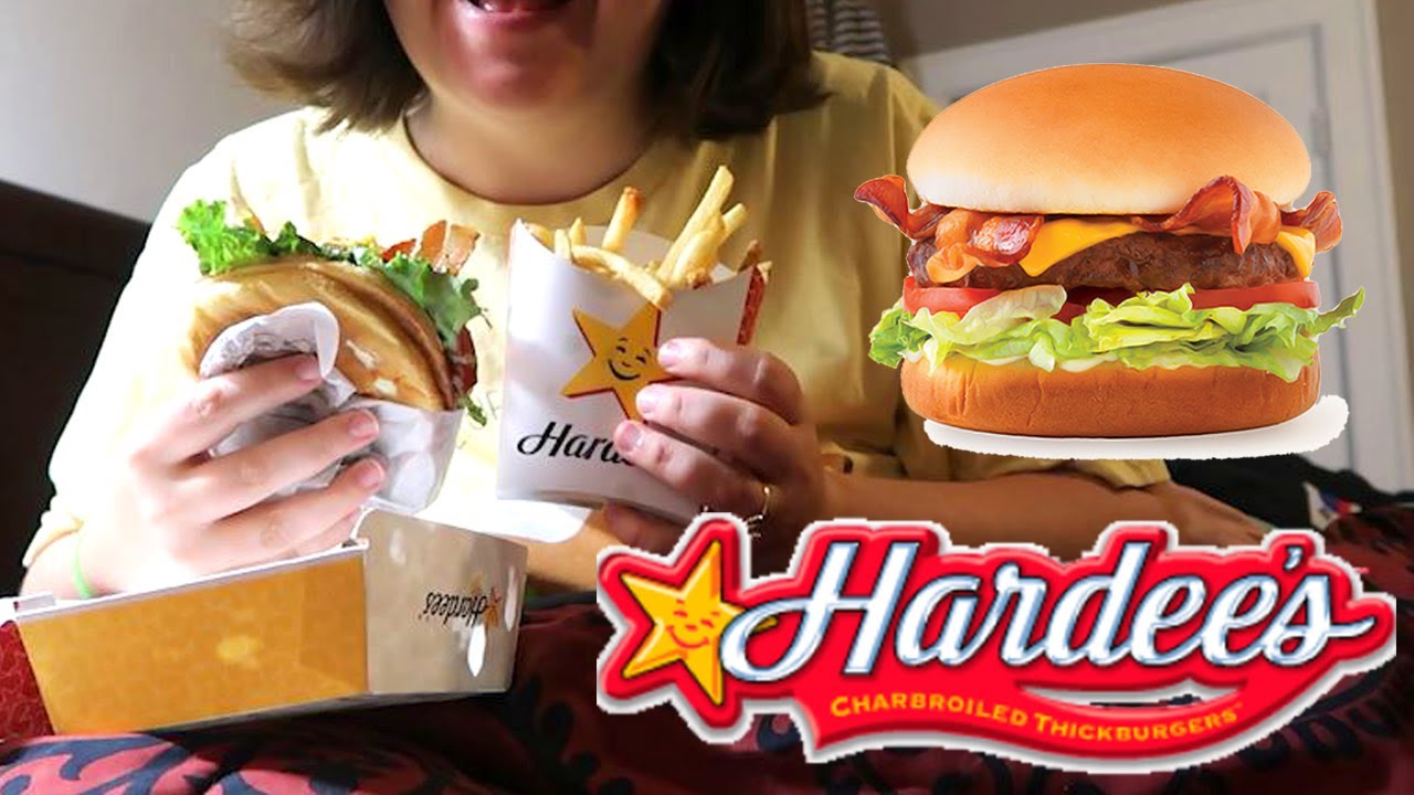 ASMR Hardee's Burger & Fries | Fast Food Eating Sounds | Messy Eating | Relaxing Chewing Sounds