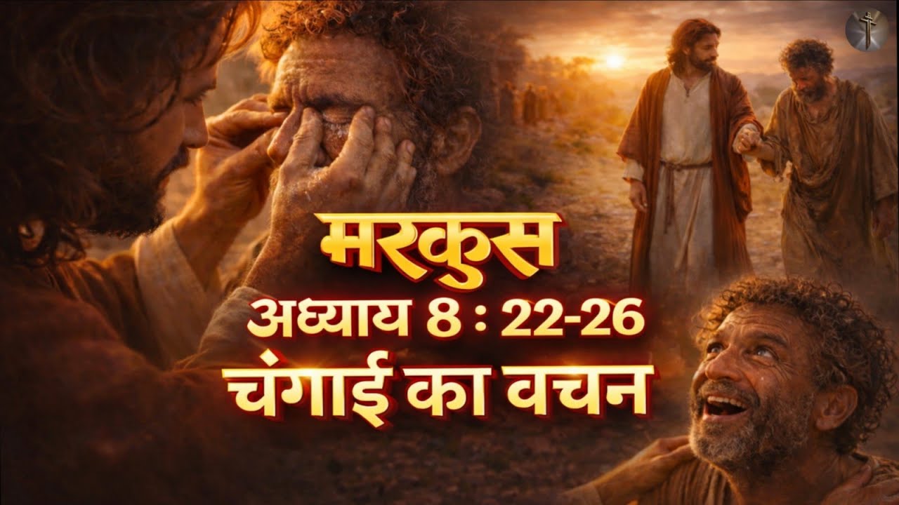 मरकुस रचित सुसमाचार अध्याय 8 : 22-26 | चंगाई का वचन | यीशु ने अंधे को चंगा किया।