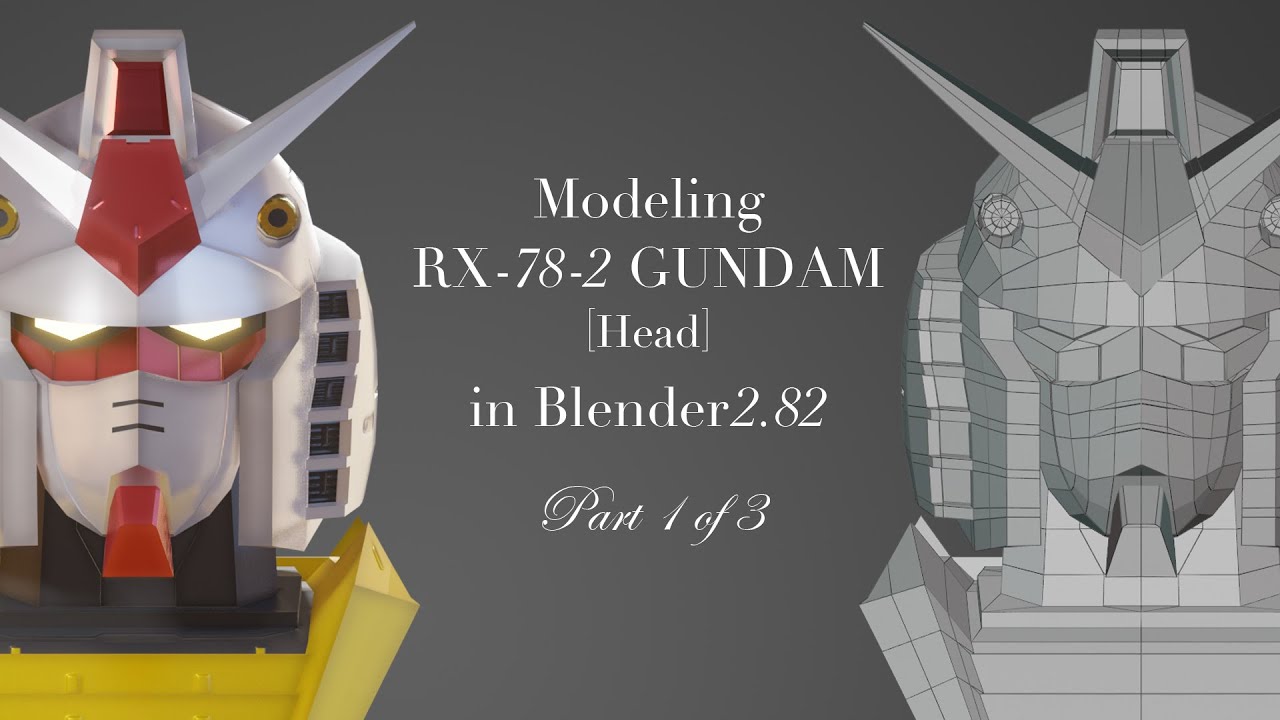 【Blender 3DCG】Modeling RX-78-2 GUNDAM [Head] 1/3