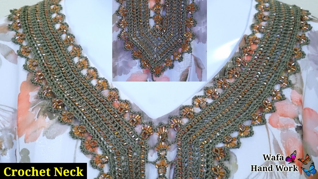 I Can't believe I make this Beautiful Crochet Neck Design on Dress | Magheribi, Kurti, Kameez 👗