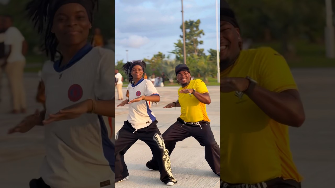 Demzy Baye dancing in Gabon to a viral TikTok trend 2025