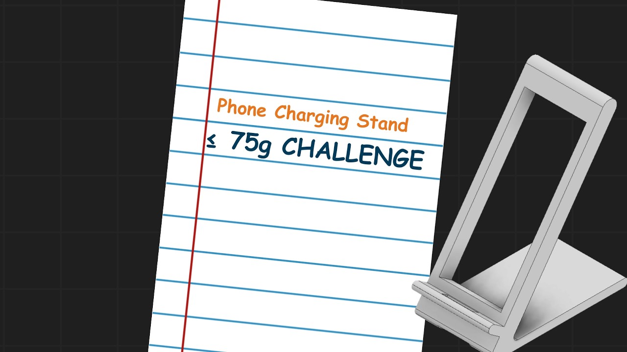 3D Printed Phone Charging Stand Under 75g | Autodesk Inventor Tutorial | Engineering Request Line Ep