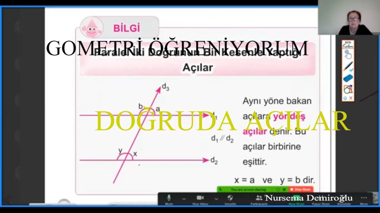 GEOMETRİ ÖĞRENİYORUM -DOĞRUDA AÇILAR