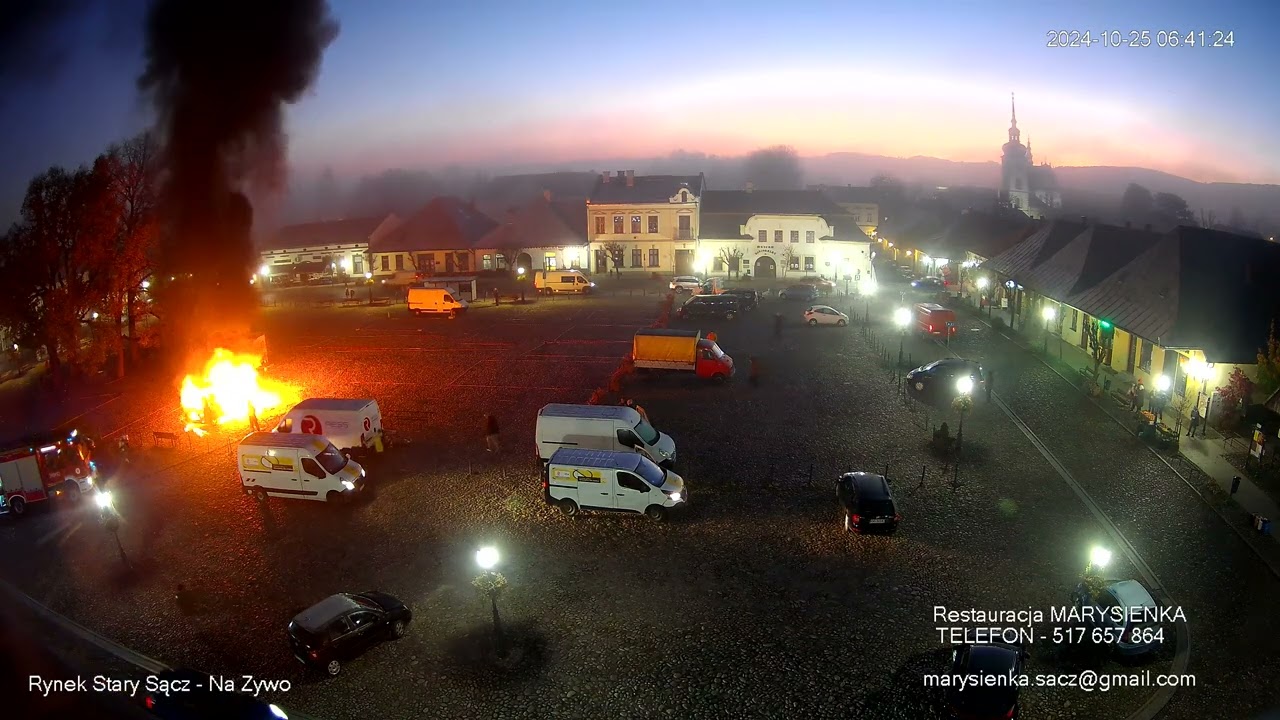 pożar samochodu w Starym Sączu - 25.10.2024