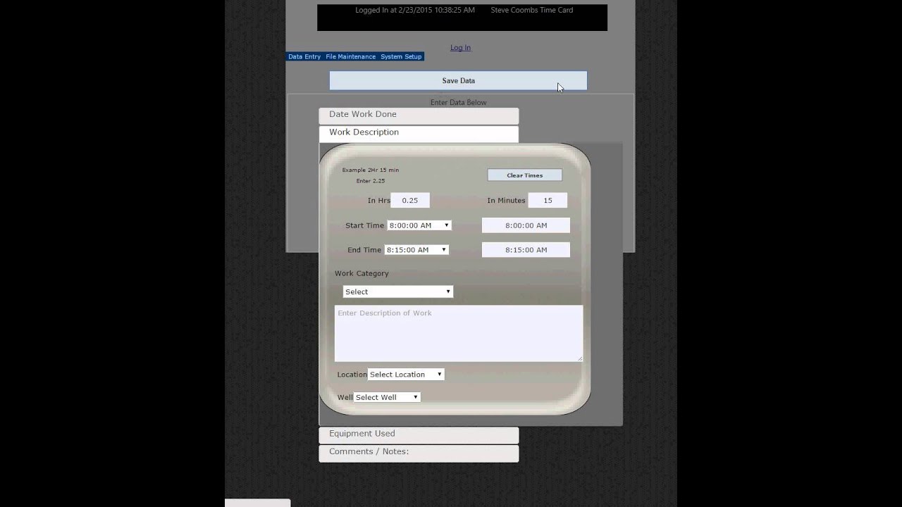 Time Card (Web App) Tutorial