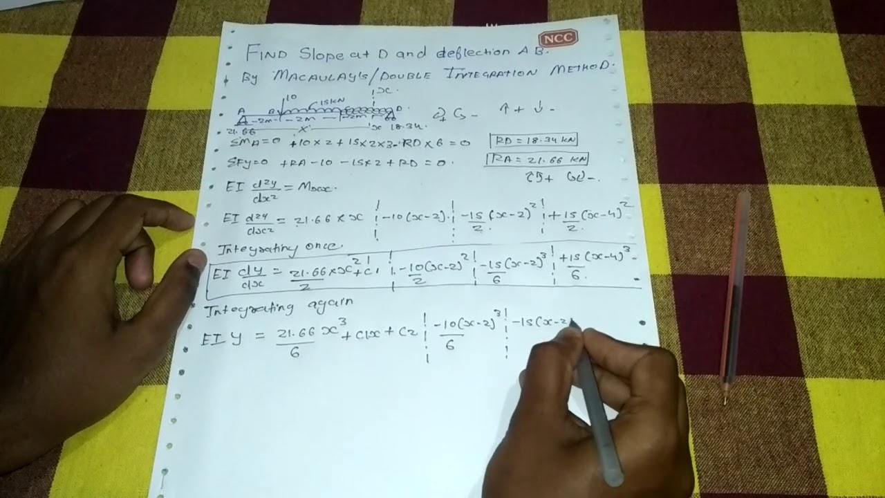 Problem 1 Macaulay's / Double Integration Method ( simply supported Beam with UDL )