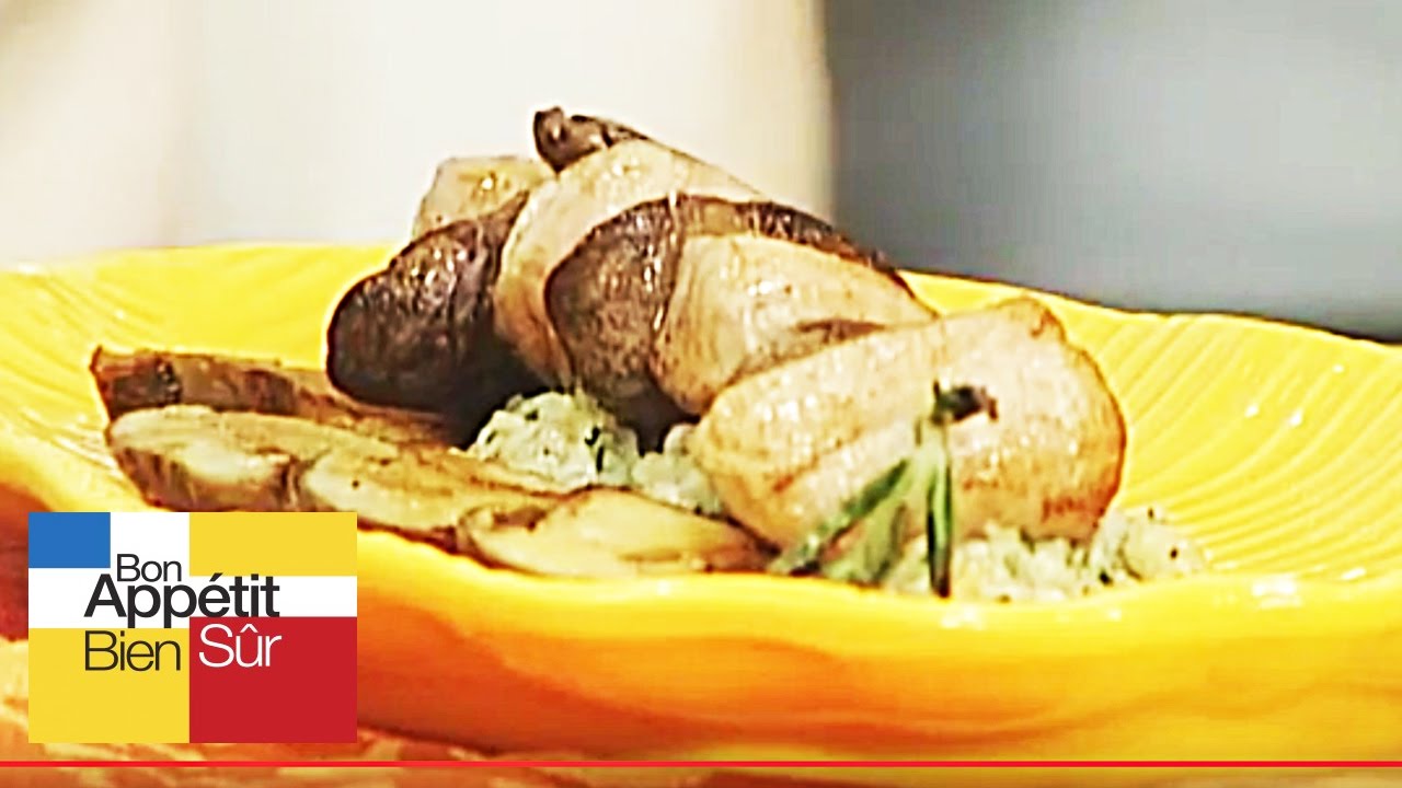 Râble de lapin aux cèpes et aux céréales, émulsion au romarin