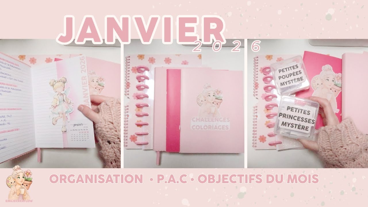 ORGANISATION 2026 : BULLET JOURNAL, PLANIFICATION ET PILE À COLORIER DE JANVIER.