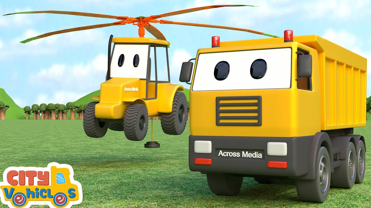 Building a New House! Construction Vehicles Demolish & Build- Dump Truck, Cement Mixer &Crane Truck.