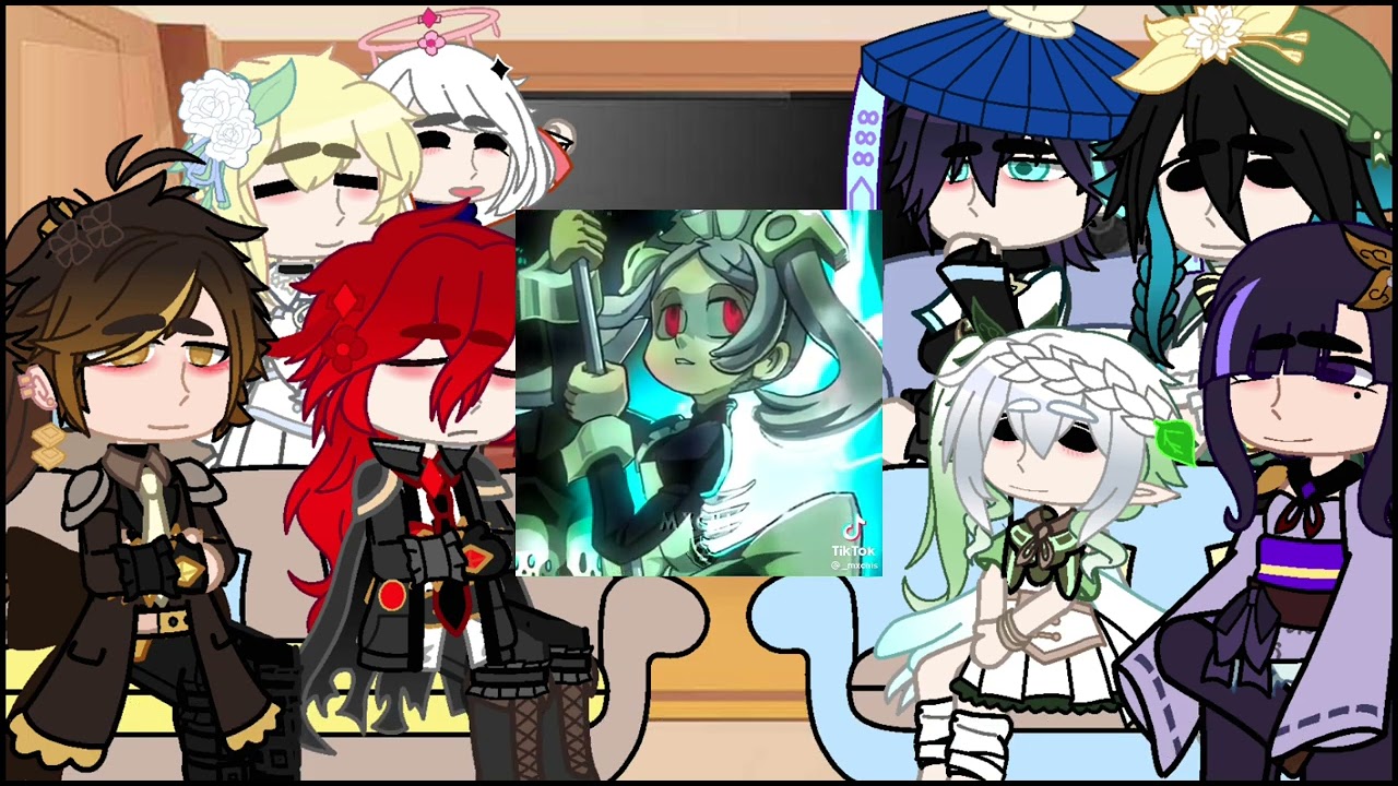 Genshin impact characters react to y/n as Marie (skull girls)