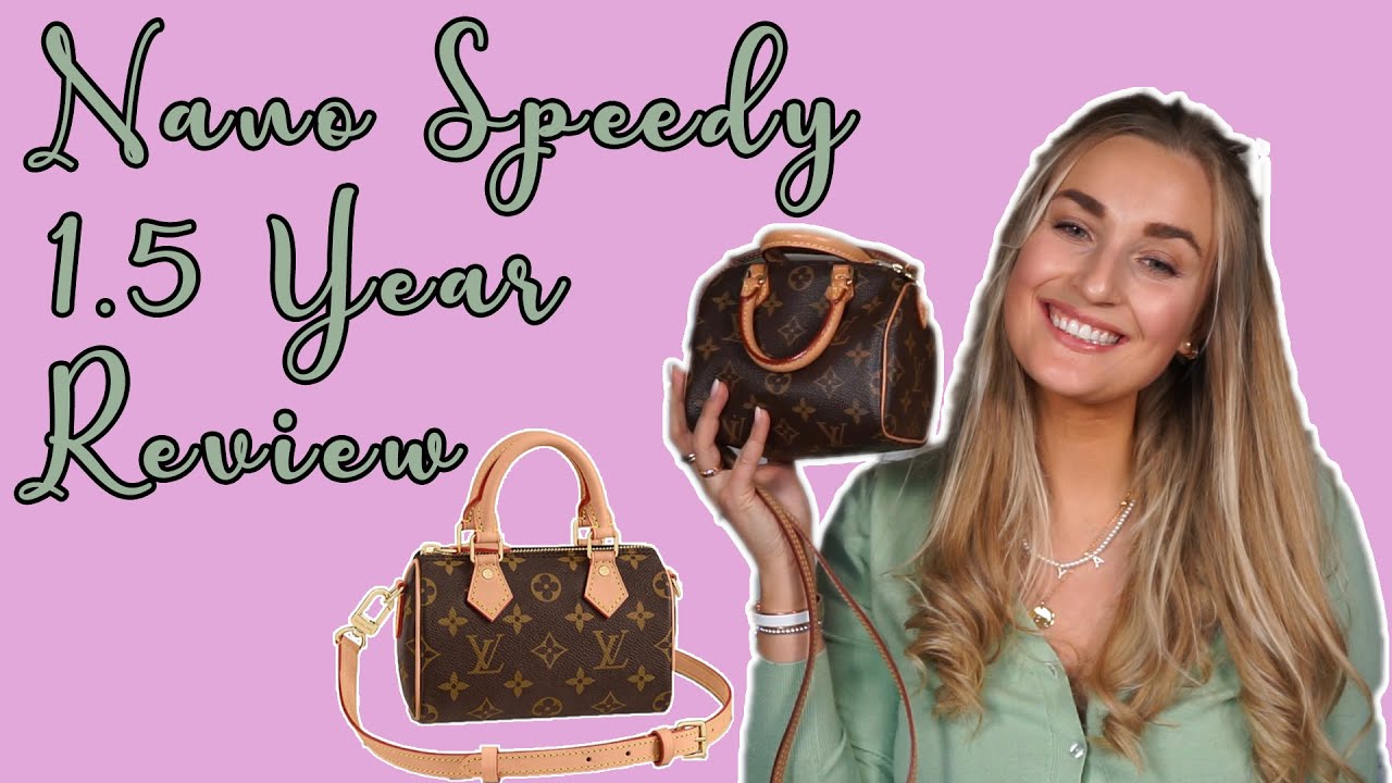 Louis Vuitton Nano Speedy 1.5 year review & New Nano Speedy with detachable straps!! Freya Johanna