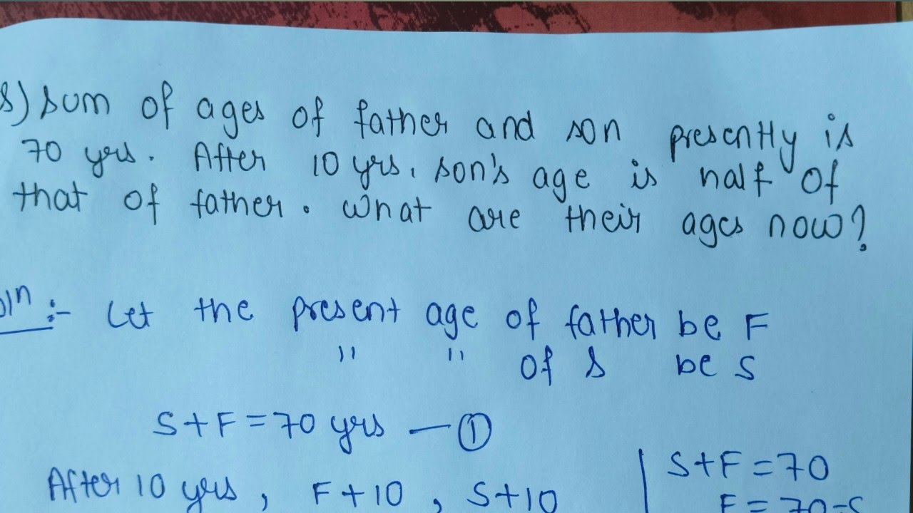 Important questions on ages l maths important questions l important questions l