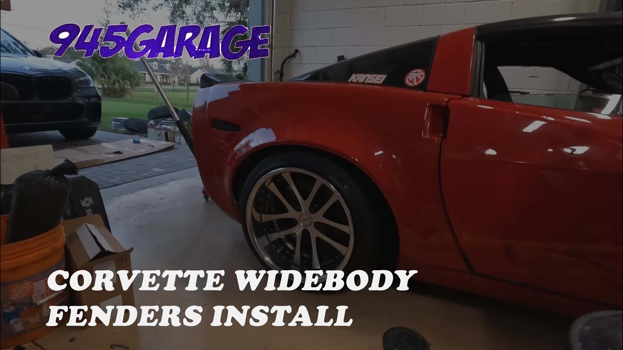 Widebody Corvette & New Wheels! 945 Garage Fender installation. Reverse/Invisible mount (No Rivets)