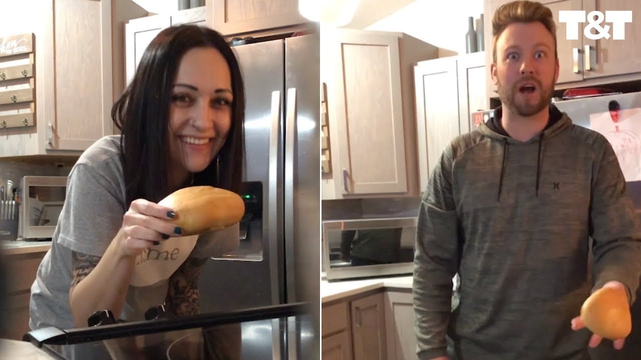 Wife Hides Bun In The Oven To Surprise Husband Pregnancy Reveal