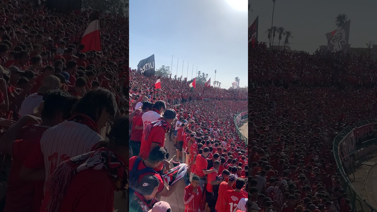 هيستيريا بمدرجات الحارثي بعد الهدف الافتتاحي للاعب الجناتي #kacm #marrakech