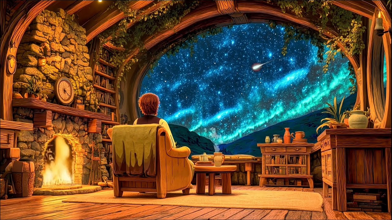 Enchanted Cabin Night – Cozy Fantasy Music for Relaxation and Sleep