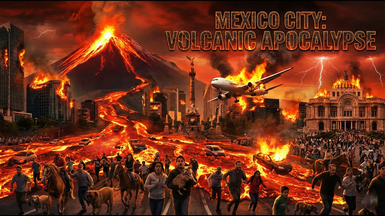 MEXICO CITY MELTS: Massive Volcano Eruption & Lava River Destroys City - Realistic AI Film
