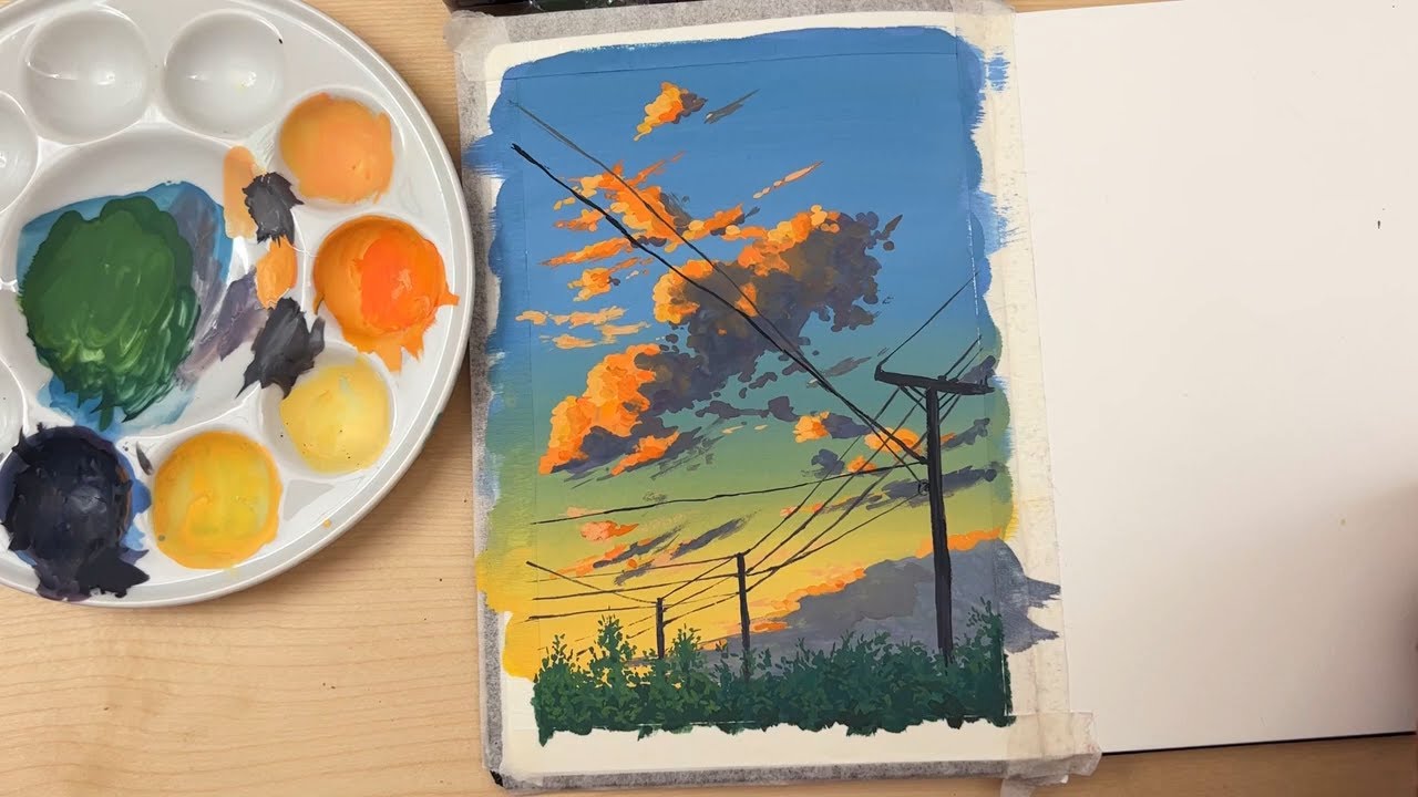 Peaceful Cloud Painting Process